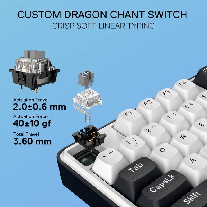 Redragon K689 WYVERN RGB Wired Mechanical Keyboard Full Size Upgraded Hot-swappable Socket Custom Linear Switch 3 Redragon K689 WYVERN RGB Wired Mechanical Keyboard Full Size Upgraded Hot-swappable Socket Custom Linear Switch - Image 3