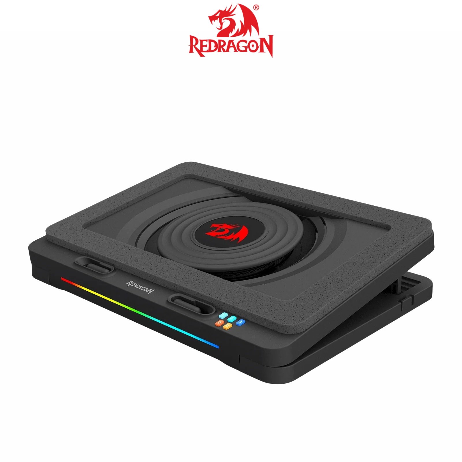Redragon GCP512 WINDSEEKER RGB Laptop Cooling Pad with Phone Holder 5.9" High-Speed Fan for Rapid Cooling 15-17" Laptop Compatibility 1 Redragon GCP512