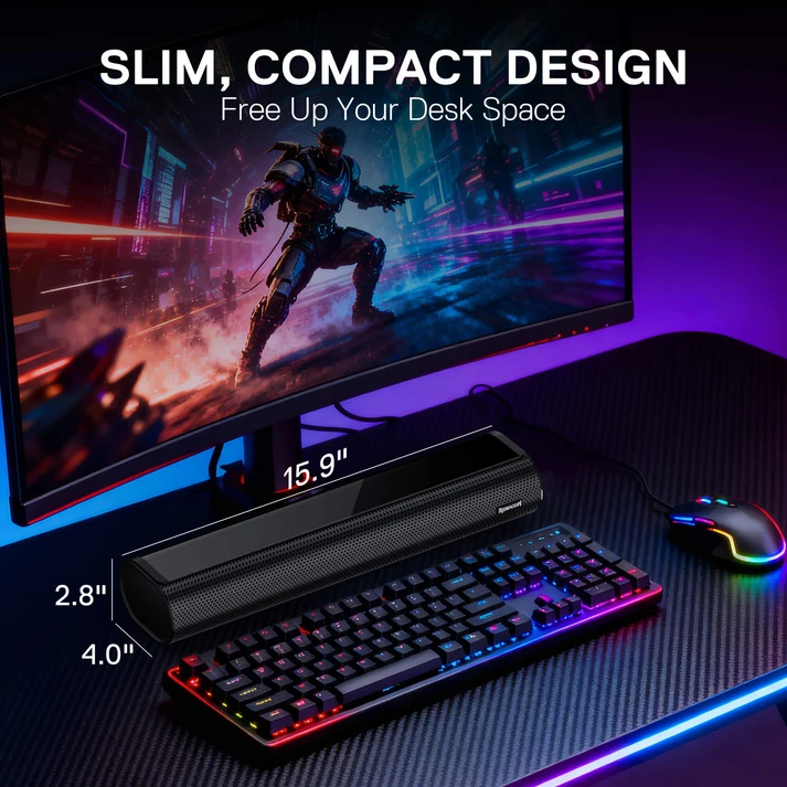 Redragon GS821 AIRBURST Bluetooth Gaming Speaker Soundbar with Remote BT 5.3 & Wired Optical/HDMI ARC/AUX/USB Connection Support 17 Redragon GS821
