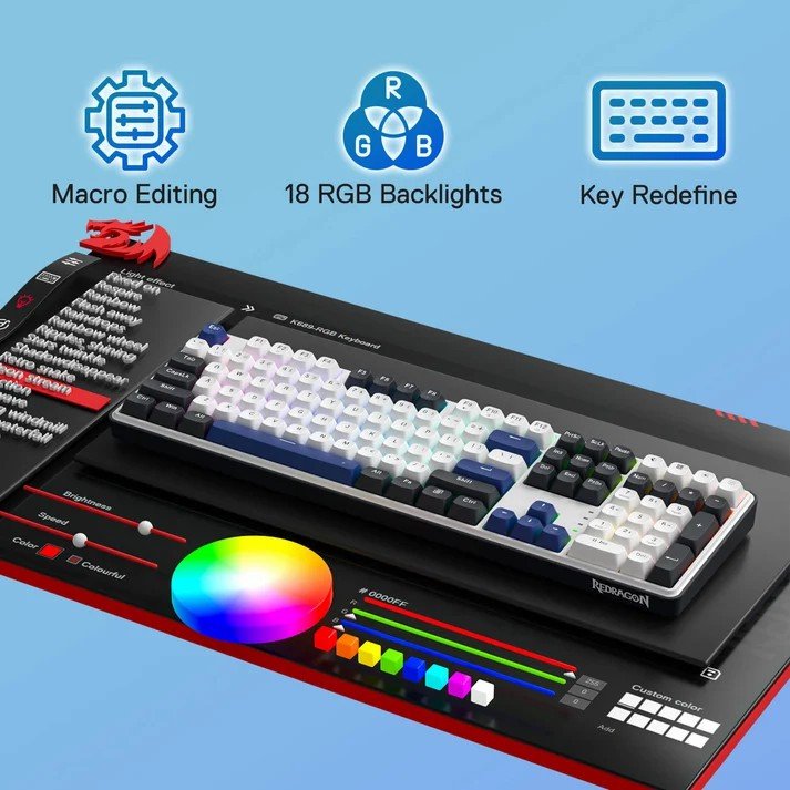 Redragon K689 WYVERN RGB Wired Mechanical Keyboard Full Size Upgraded Hot-swappable Socket Custom Linear Switch 2 Redragon K689 WYVERN RGB Wired Mechanical Keyboard Full Size Upgraded Hot-swappable Socket Custom Linear Switch - Image 2