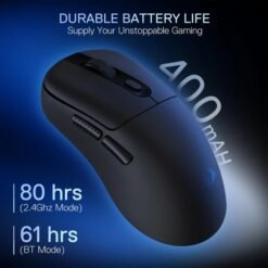 Redragon M998 STD EBONY Tri-Mode Wireless Gaming Mouse with RGB Charging Dock 24000Dpi 5 Programmable Buttons - Image 4