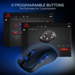 Redragon M998 STD EBONY Tri-Mode Wireless Gaming Mouse with RGB Charging Dock 24000Dpi 5 Programmable Buttons - Image 3