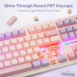 Redragon K762 PRO TERRAFLARE RGB Wireless Mechanical Gaming Keyboard Violet with LCD Screen & Volume Knob 3-Mode Connectivity 9 Redragon K762 PRO