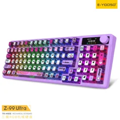 E-YOOSO Z-99 Ultra RGB Tri-Mode Wireless Mechanical Gaming Keyboard Transparent Purple with Silverwood Switch and Screen 7 E-YOOSO Z-99 Ultra RGB Tri-Mode Wireless Mechanical Gaming Keyboard Transparent Purple with Silverwood Switch and Screen - Image 3