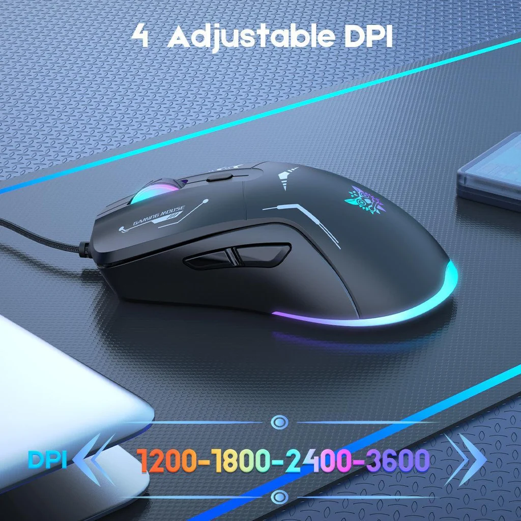 ONIKUMA CW917 RGB Wired Gaming Mouse with 3600Dpi and 7 RGB Dynamic Modes 4 ONIKUMA CW917 RGB Wired Gaming Mouse with 3600Dpi and 7 RGB Dynamic Modes - Image 4