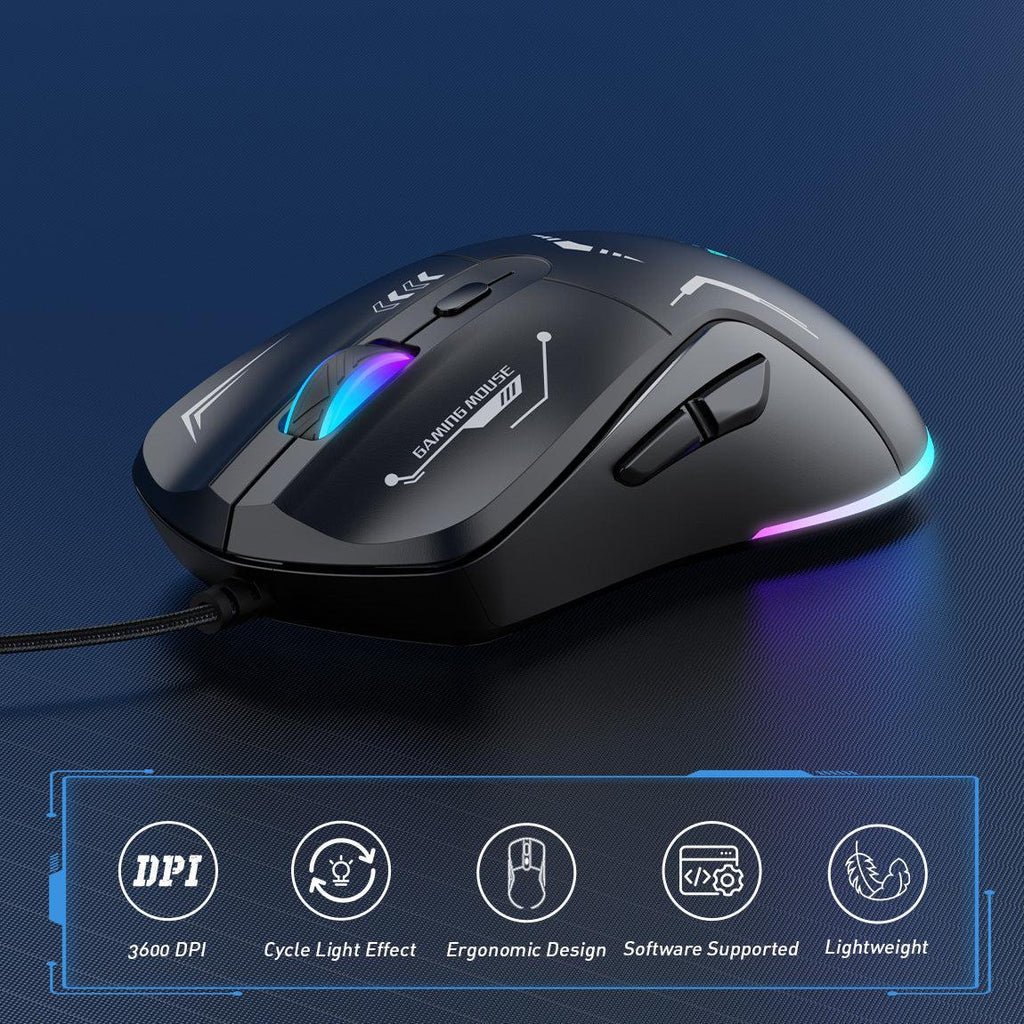ONIKUMA CW917 RGB Wired Gaming Mouse with 3600Dpi and 7 RGB Dynamic Modes 2 ONIKUMA CW917 RGB Wired Gaming Mouse with 3600Dpi and 7 RGB Dynamic Modes - Image 2