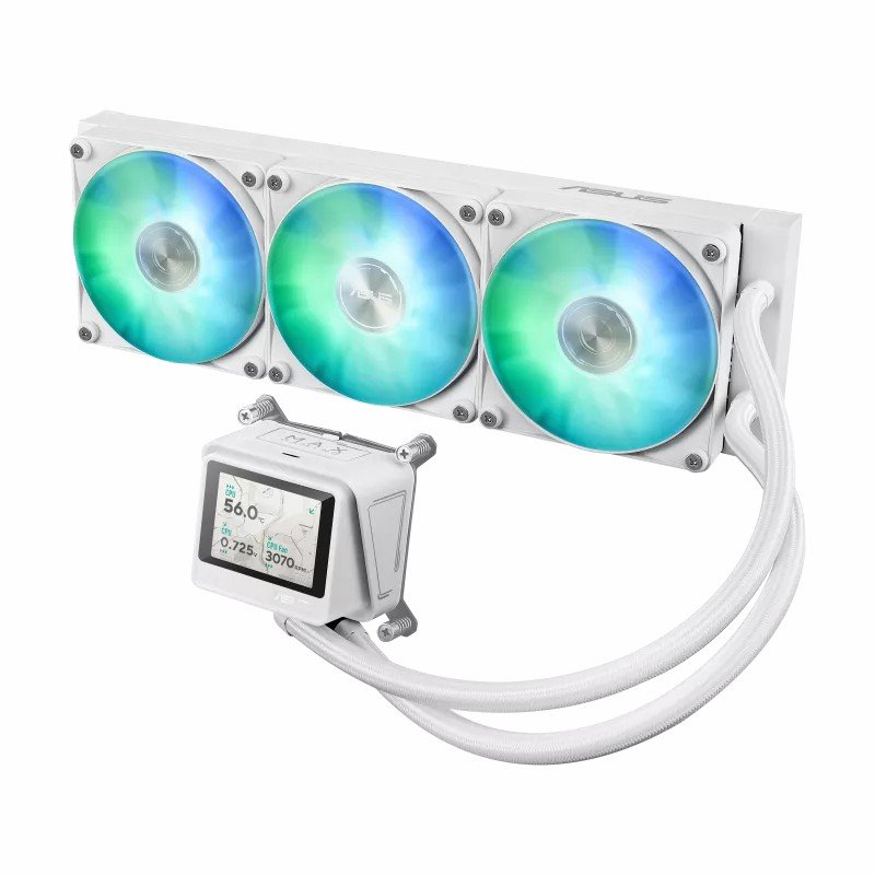 ASUS MAX Gaming LC 360 ARGB LCD White all-in-one CPU liquid Cooler with advanced cooling performance, vivid 2.4” IPS screen, pre-installed ARGB fans and Aura lighting 3 ASUS MAX Gaming LC 360 ARGB LCD White all-in-one CPU liquid Cooler with advanced cooling performance, vivid 2.4” IPS screen, pre-installed ARGB fans and Aura lighting - Image 3