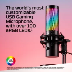 HyperX QuadCast 2 S RGB USB Microphone OPEN BOX Deep customization with 100+ aRGB LEDs Tap-to-Mute Sensor - Image 3