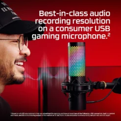 Alternative view of HyperX QuadCast 2 S RGB USB Microphone OPEN BOX Deep customization with 100+ aRGB LEDs Tap-to-Mute Sensor