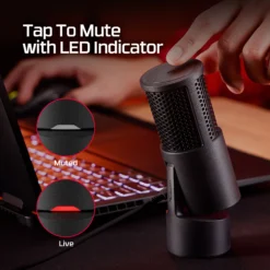 HyperX SoloCast 2 USB Microphone OPEN BOX Clear Sound with Built-in Shock Mount & Pop Filter - Image 5