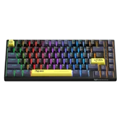 Alternative view of ONIKUMA G52 Wired Mechanical Gaming Keyboard with Red Switches and Multimedia Volume Knob 82-Key Compact Layout Rainbow Backlit
