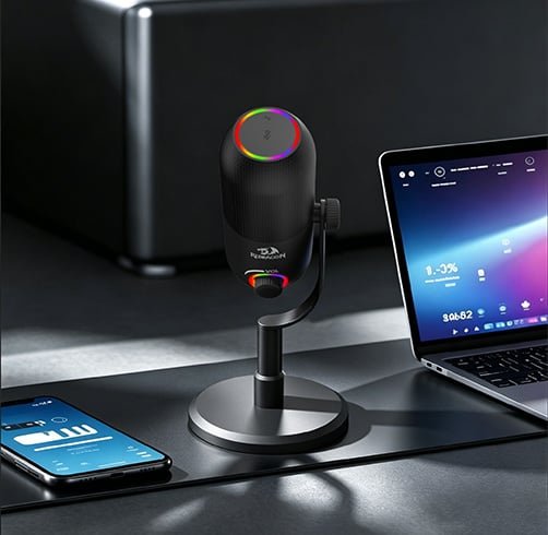 Redragon GM308 SONAR RGB USB Gaming Microphone with Cardioid Polar Pattern Touch Button ANC 7 Redragon GM308