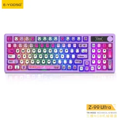 E-YOOSO Z-99 Ultra RGB Tri-Mode Wireless Mechanical Gaming Keyboard Transparent Purple with Silverwood Switch and Screen 8 E-YOOSO Z-99 Ultra RGB Tri-Mode Wireless Mechanical Gaming Keyboard Transparent Purple with Silverwood Switch and Screen - Image 4